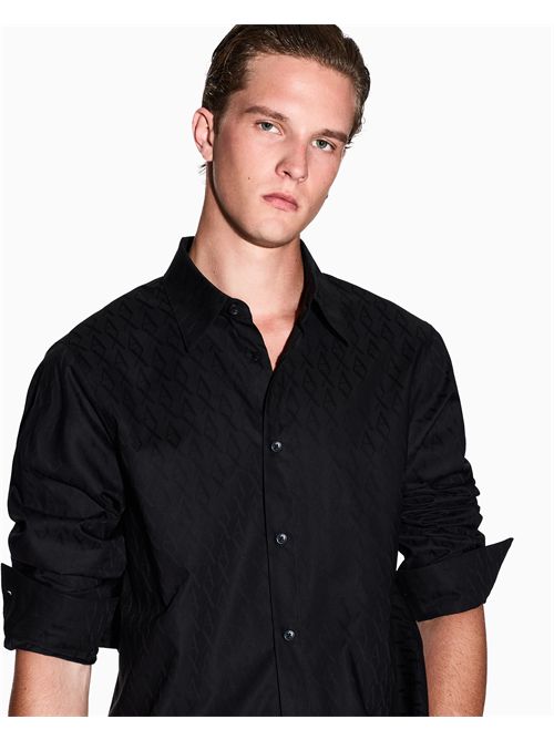 Camicia regular fit in cotone jacquard ARMANI EXCHANGE | XM001587AF16631/UC001